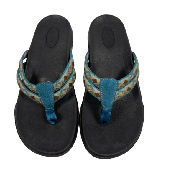 Taos Womens Primo Flip Flop Thong Sandals Size 7 Southwestern Aztec Boho Beach - Picture 1 of 13